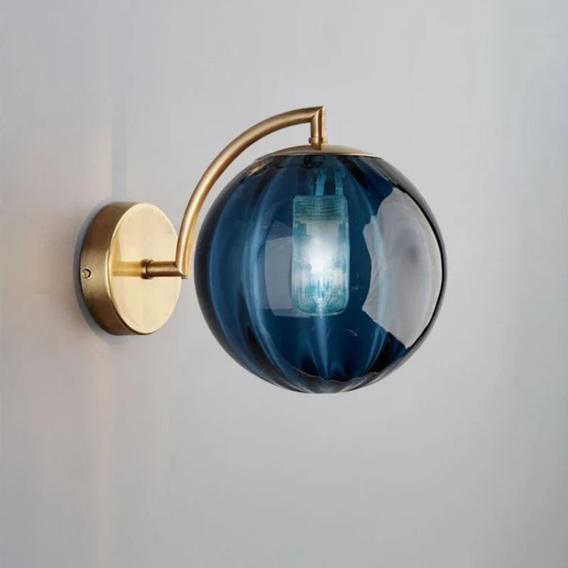 Lampe de chevet Murale Design Boule en verre Fumé