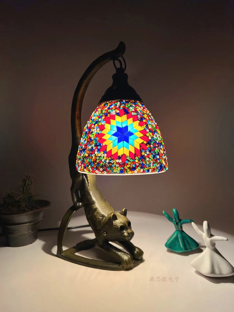 Lampe de chevet en mosaïque créatif - Lampes de chevets