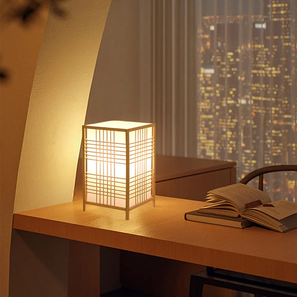 Lampe de Chevet Japonaise en Bois