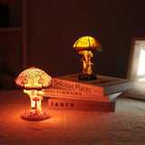 Lampe de chevet champignon fleuri teinté