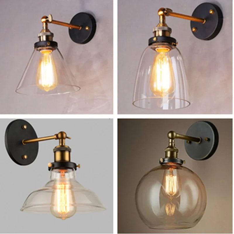 Lampe de chevet Murale Vintage en Verre